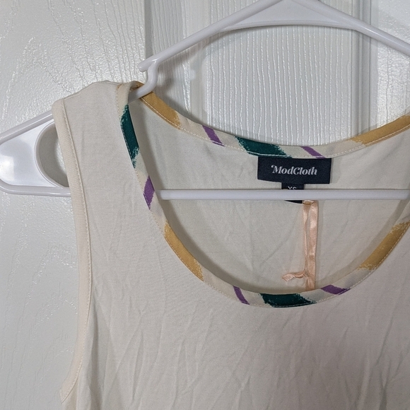 NWT ModCloth Contrast In Action Cream Knit Feminine Summer‎ Tank Top Size XS - Picture 6 of 9